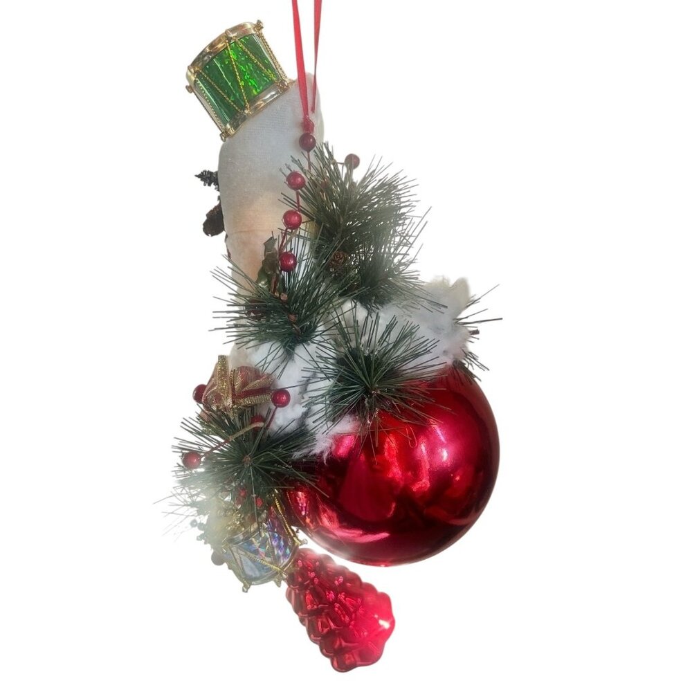 Santa Claus Christmas Ornament with Decorations Pine Accents 12” - Picture 3 of 16